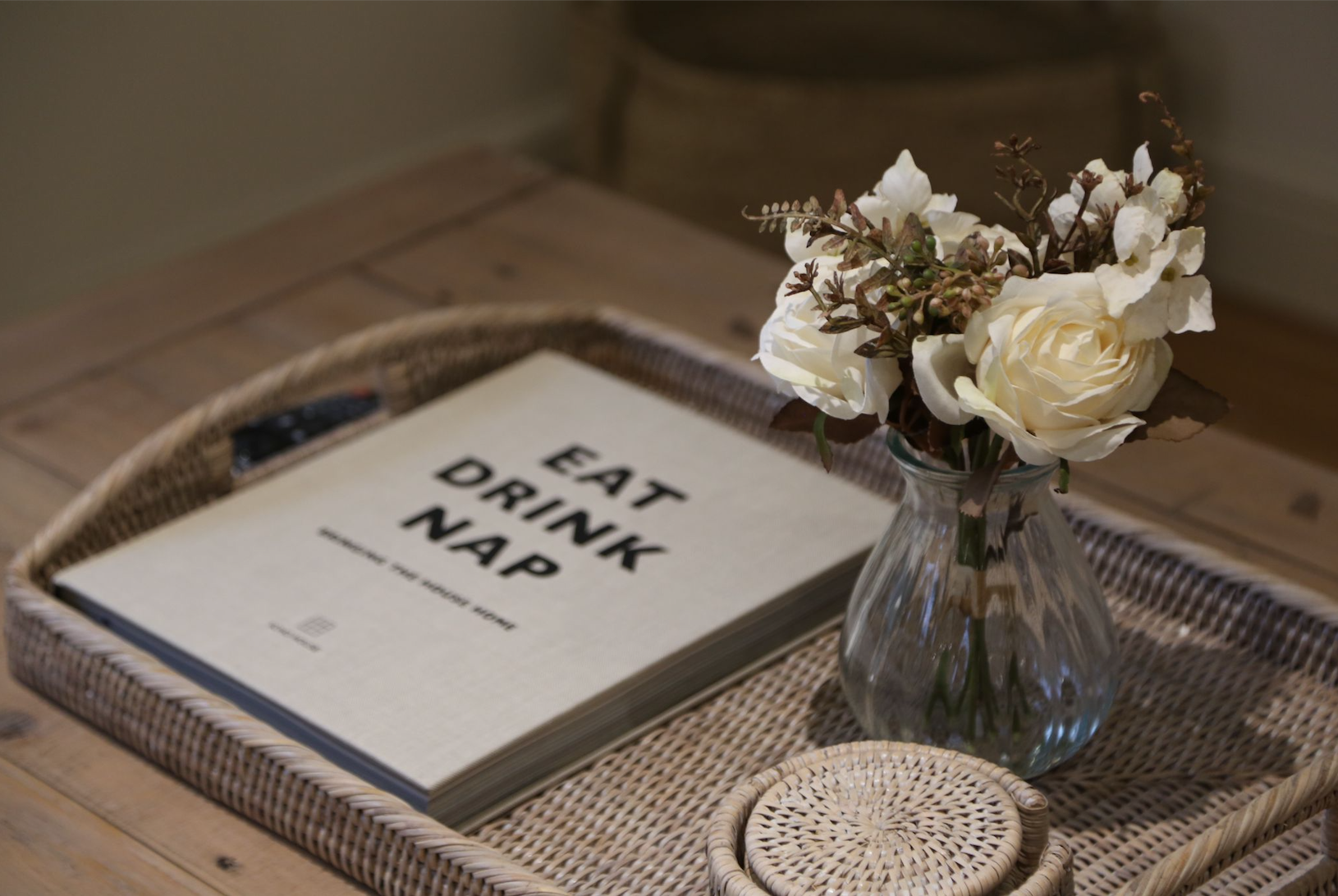 Breakfast tray with fresh flowers
