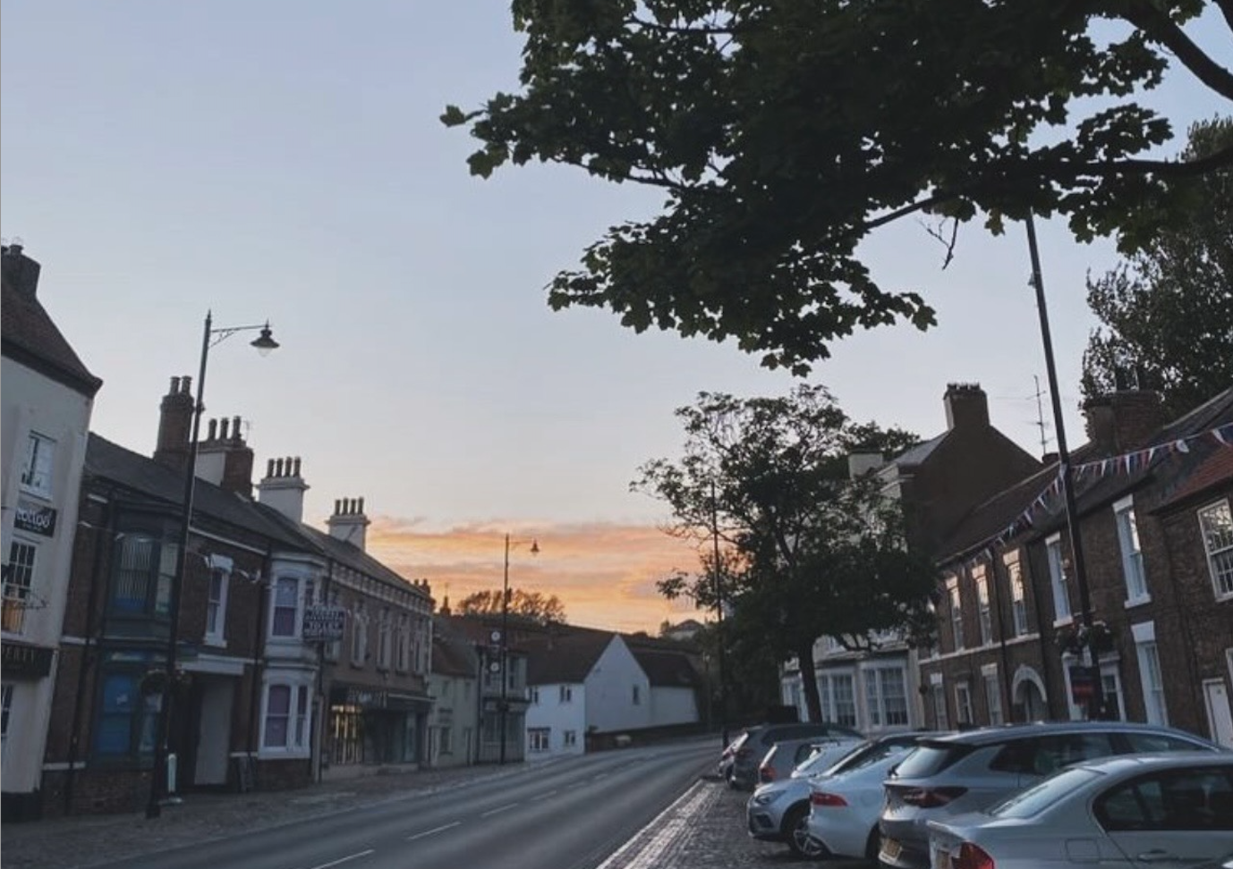 Yarm high street at dusk